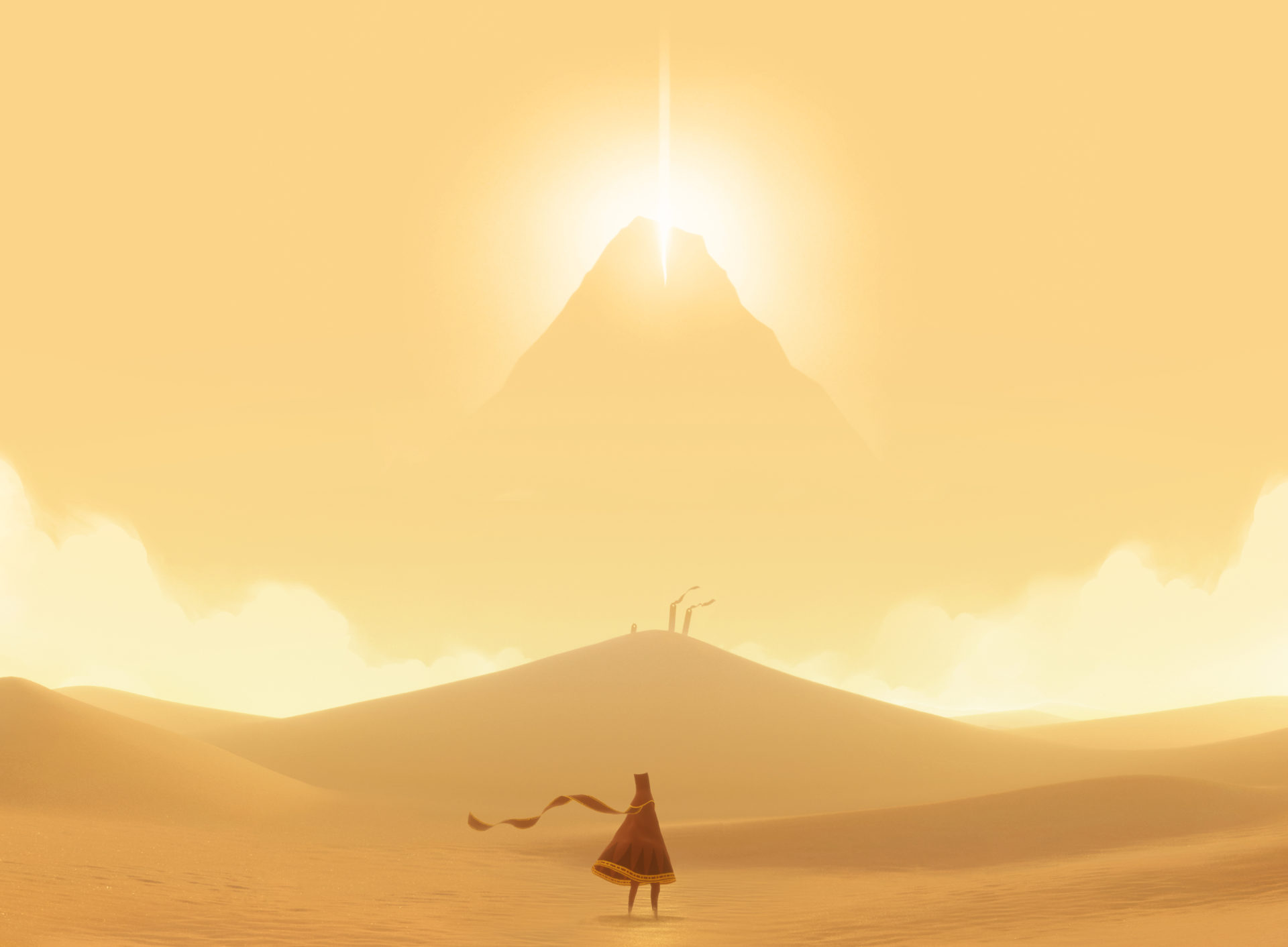 由獨立設計公司製作的《風之旅人》 具詩意的畫面設計，人性化的玩法顛覆傳統遊戲的遊戲設定。